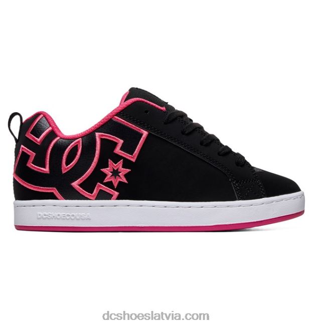 N008N437 sieviešu tiesas grafiķa apavi melns/rozā trafarets DC Shoes