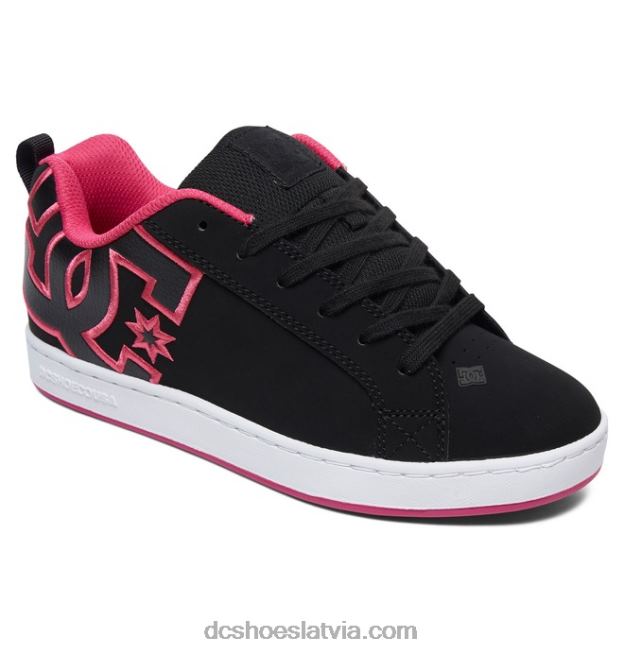 N008N437 sieviešu tiesas grafiķa apavi melns/rozā trafarets DC Shoes