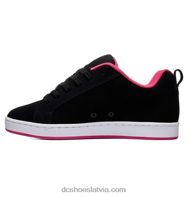 N008N437 sieviešu tiesas grafiķa apavi melns/rozā trafarets DC Shoes