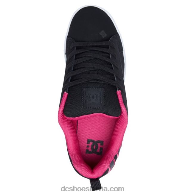 N008N437 sieviešu tiesas grafiķa apavi melns/rozā trafarets DC Shoes