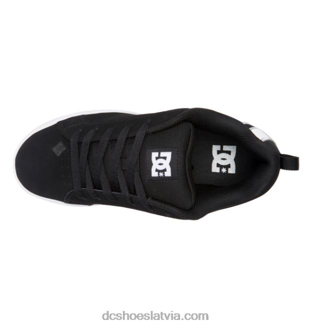 N008N438 sieviešu tiesas grafiķa apavi melns/balts trafarets DC Shoes