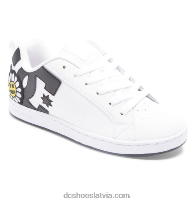 N008N448 sieviešu tiesas grafiķa apavi balts/melns/dzeltens DC Shoes