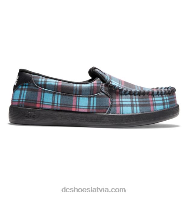 N008N433 sieviešu nelietis slip uz kurpēm zils pleds DC Shoes