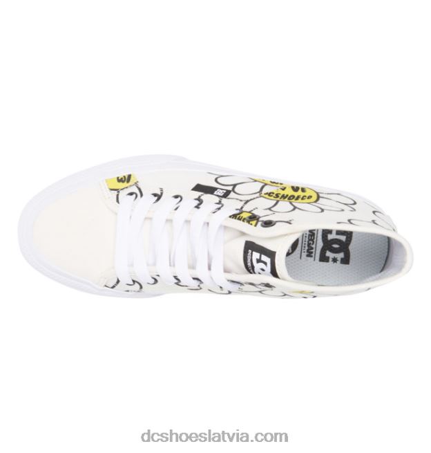 N008N470 sieviešu rokasgrāmatas hi, augstas augšdaļas audekla kurpes balts/melns/zieds DC Shoes
