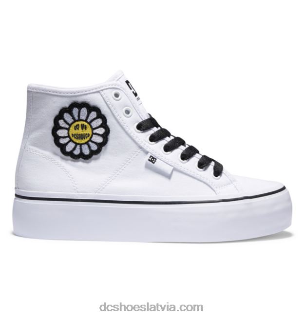 N008N471 sieviešu rokasgrāmatas hi platformas augstas augšdaļas apavi balts/melns/zieds DC Shoes