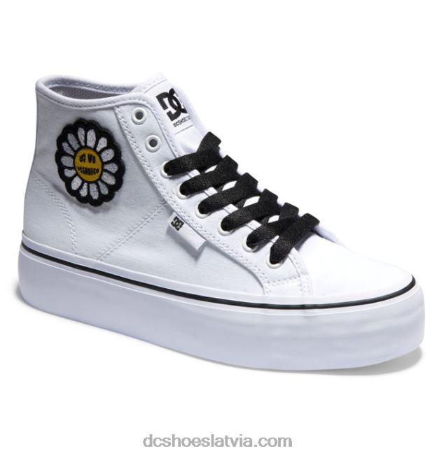 N008N471 sieviešu rokasgrāmatas hi platformas augstas augšdaļas apavi balts/melns/zieds DC Shoes