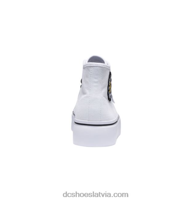 N008N471 sieviešu rokasgrāmatas hi platformas augstas augšdaļas apavi balts/melns/zieds DC Shoes