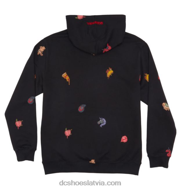 N008N410 vīriešu marvel deadpool x dc džemperis visā garumā melns DC Shoes