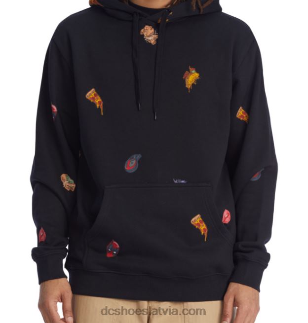 N008N410 vīriešu marvel deadpool x dc džemperis visā garumā melns DC Shoes