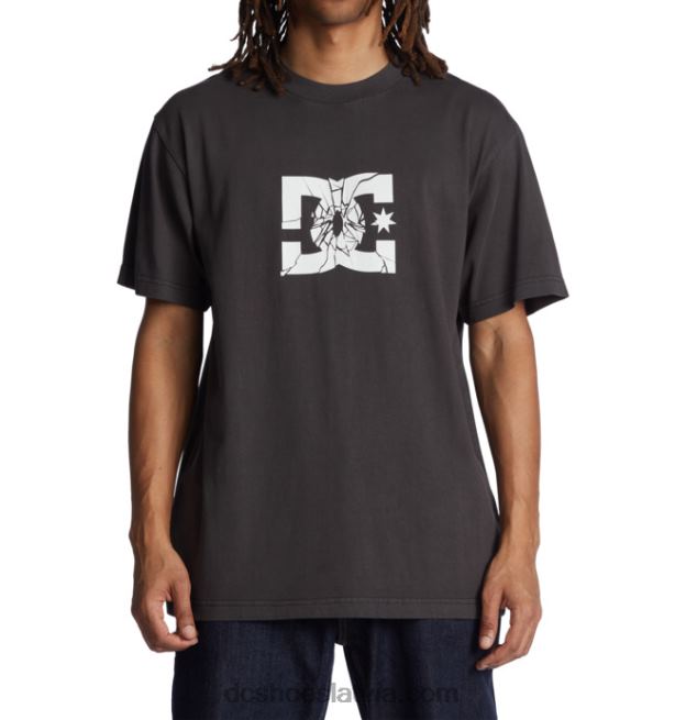 N008N113 vīriešu sadragāts t-krekls melnā enzīmu mazgāšana DC Shoes
