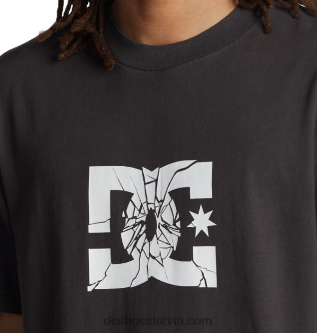 N008N113 vīriešu sadragāts t-krekls melnā enzīmu mazgāšana DC Shoes