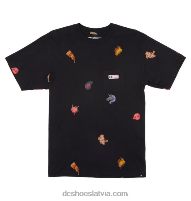 N008N404 vīriešu marvel deadpool x dc viscaur kabatas t-krekls melns DC Shoes