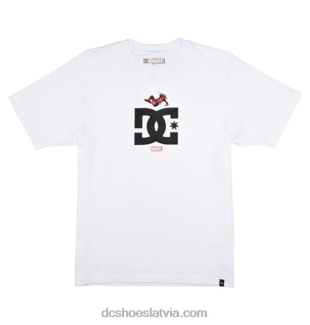 N008N409 vīriešu marvel deadpool x dc jump star tee balts DC Shoes