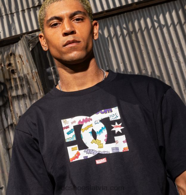 N008N412 vīriešu marvel deadpool x dc wham star t-krekls melns DC Shoes