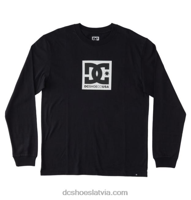 N008N416 vīriešu līdzstrāvas kvadrātveida t-krekls ar garām piedurknēm melns DC Shoes