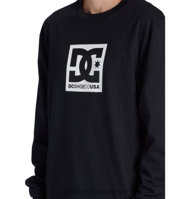 N008N416 vīriešu līdzstrāvas kvadrātveida t-krekls ar garām piedurknēm melns DC Shoes