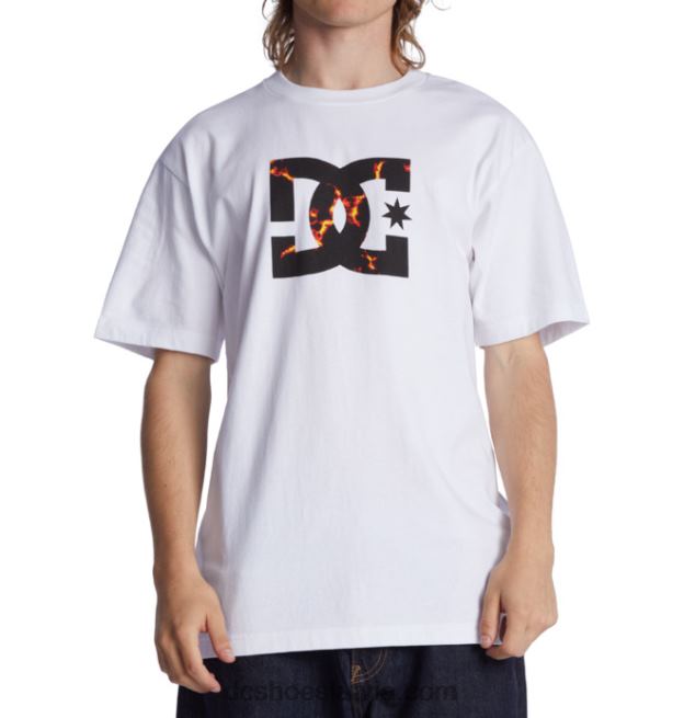 N008N77 vīriešu dc star fill heritage t-krekls balts/uguns DC Shoes