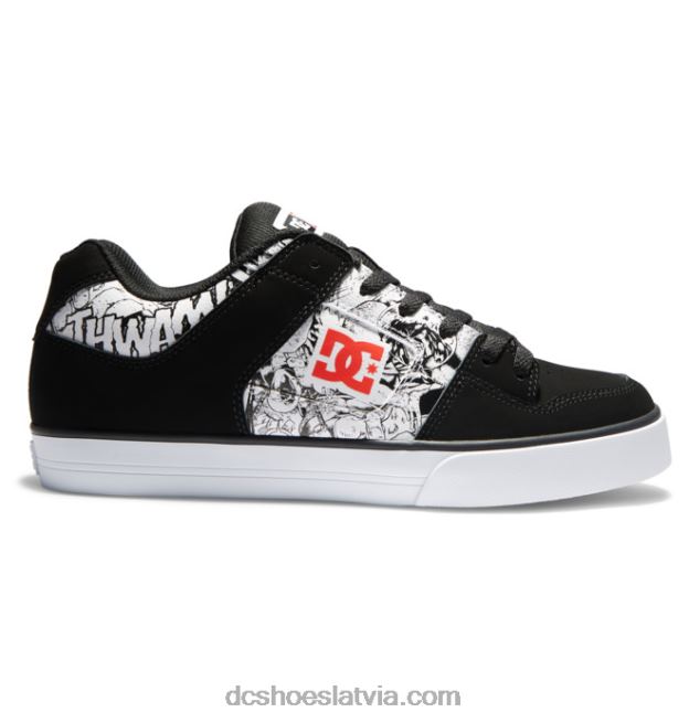 N008N260 vīriešu marvel deadpool x dc pure kurpes melns/balts/sarkans DC Shoes