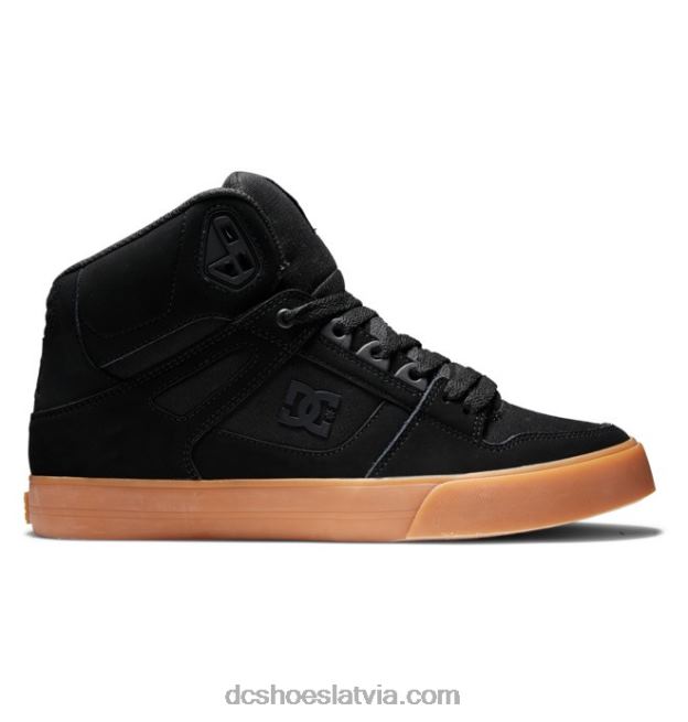 N008N262 tīri vīriešu apavi ar augstu augšdaļu melns/gumija DC Shoes