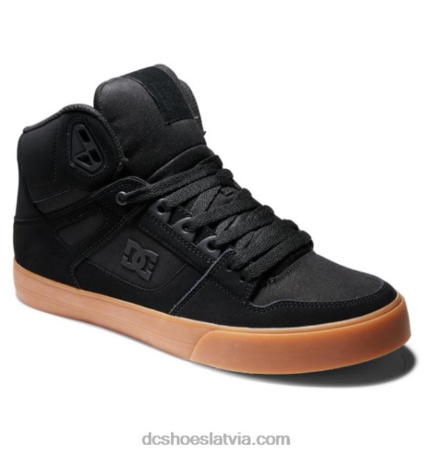 N008N262 tīri vīriešu apavi ar augstu augšdaļu melns/gumija DC Shoes