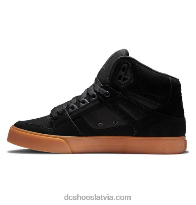 N008N262 tīri vīriešu apavi ar augstu augšdaļu melns/gumija DC Shoes
