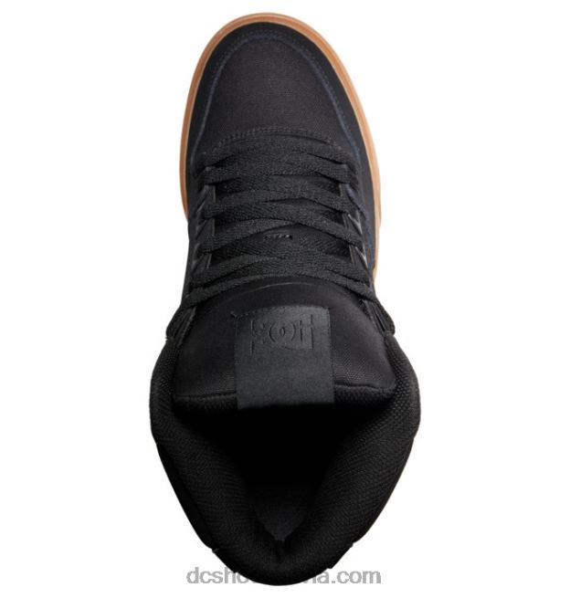 N008N262 tīri vīriešu apavi ar augstu augšdaļu melns/gumija DC Shoes