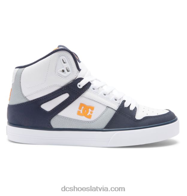 N008N266 tīri vīriešu apavi ar augstu augšdaļu balts/pelēks/oranžs DC Shoes