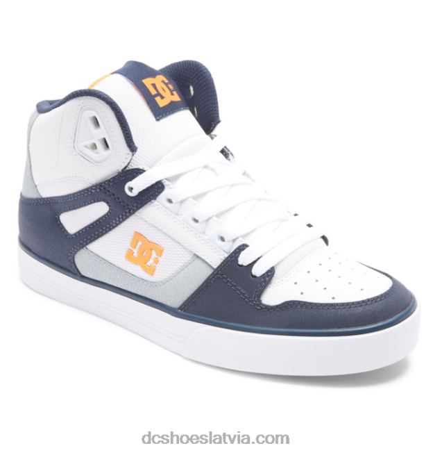 N008N266 tīri vīriešu apavi ar augstu augšdaļu balts/pelēks/oranžs DC Shoes