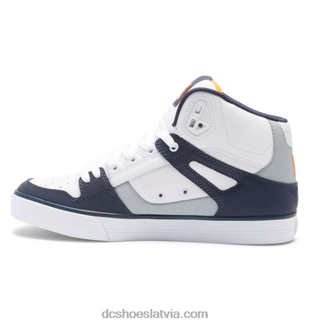 N008N266 tīri vīriešu apavi ar augstu augšdaļu balts/pelēks/oranžs DC Shoes