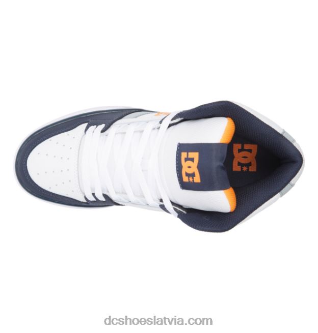 N008N266 tīri vīriešu apavi ar augstu augšdaļu balts/pelēks/oranžs DC Shoes