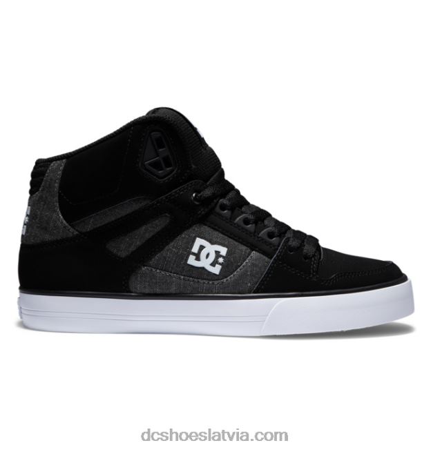 N008N35 tīri vīriešu apavi ar augstu augšdaļu melnais/kaujas kuģis DC Shoes