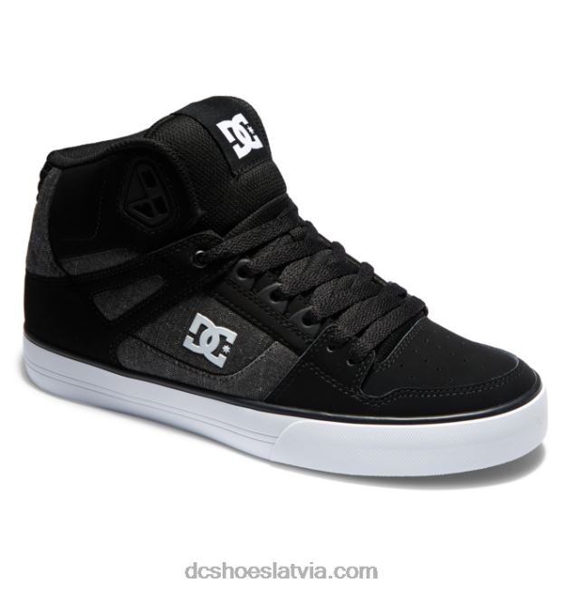 N008N35 tīri vīriešu apavi ar augstu augšdaļu melnais/kaujas kuģis DC Shoes