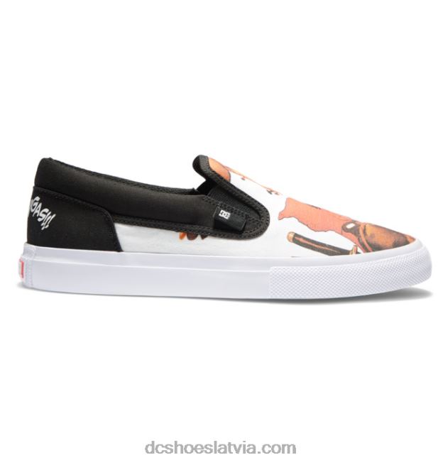 N008N392 vīriešu marvel deadpool x dc manuāli uzvelkami apavi melna/balta apdruka DC Shoes