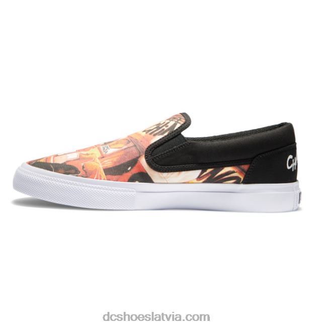 N008N392 vīriešu marvel deadpool x dc manuāli uzvelkami apavi melna/balta apdruka DC Shoes