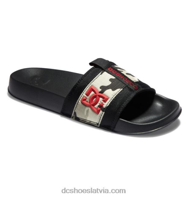 N008N155 lynx slide - slider sandales vīriešiem astro camo melns DC Shoes