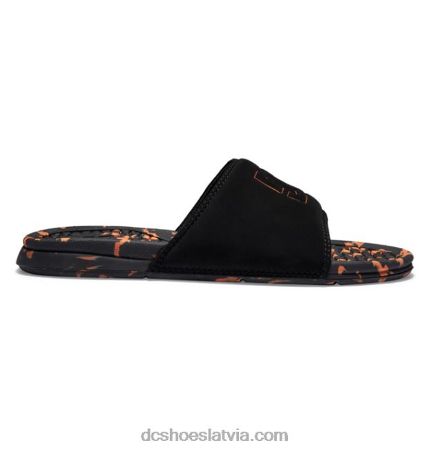 N008N314 bolsa - vīriešu sandales melns/oranžs DC Shoes