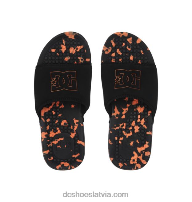 N008N314 bolsa - vīriešu sandales melns/oranžs DC Shoes