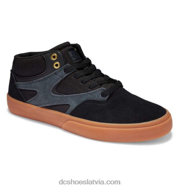 N008N177 vīriešu kalis vulc mid-top slidas kurpes melns/gumija DC Shoes