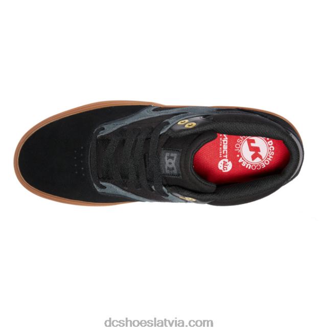 N008N177 vīriešu kalis vulc mid-top slidas kurpes melns/gumija DC Shoes