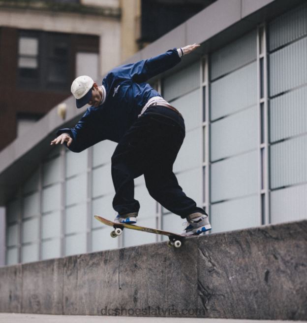 N008N16 vīriešu metriskās shanahan kurpes pelēks/balts/zils DC Shoes