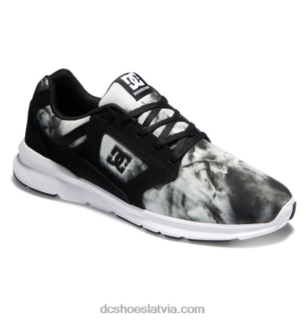 N008N22 vīriešu skyline vieglie apavi melna/balta izbalēšana DC Shoes