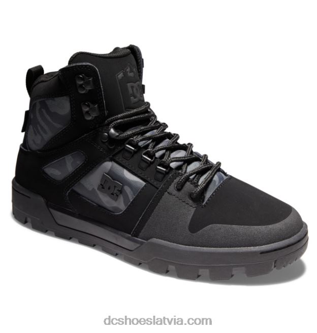 N008N195 vīriešu tīri augstas augšdaļas ūdensizturīgi ziemas zābaki melns/pelēks DC Shoes