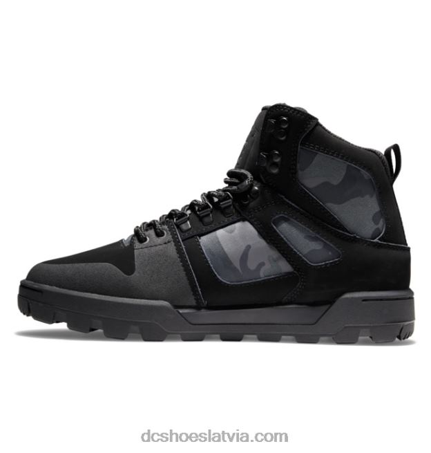 N008N195 vīriešu tīri augstas augšdaļas ūdensizturīgi ziemas zābaki melns/pelēks DC Shoes