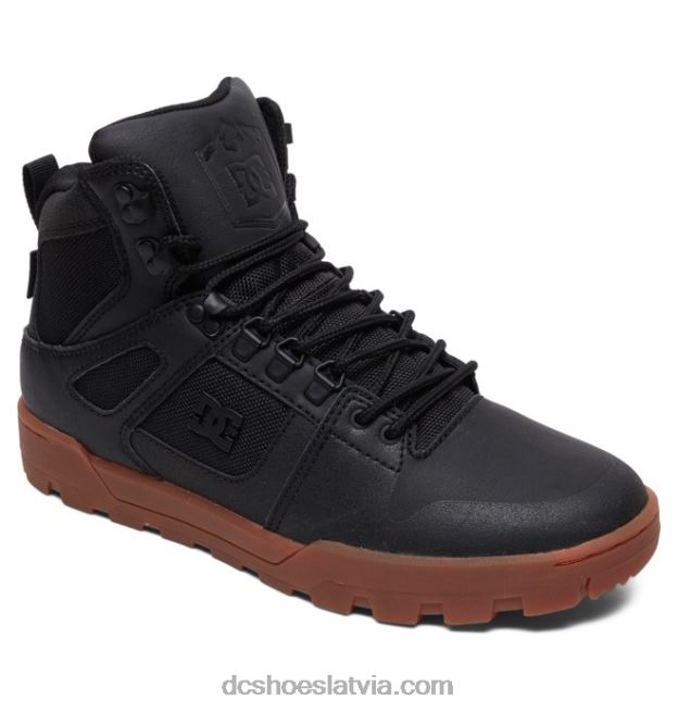 N008N228 vīriešu pure hi laikapstākļiem izturīgi ziemas zābaki melns/gumija DC Shoes