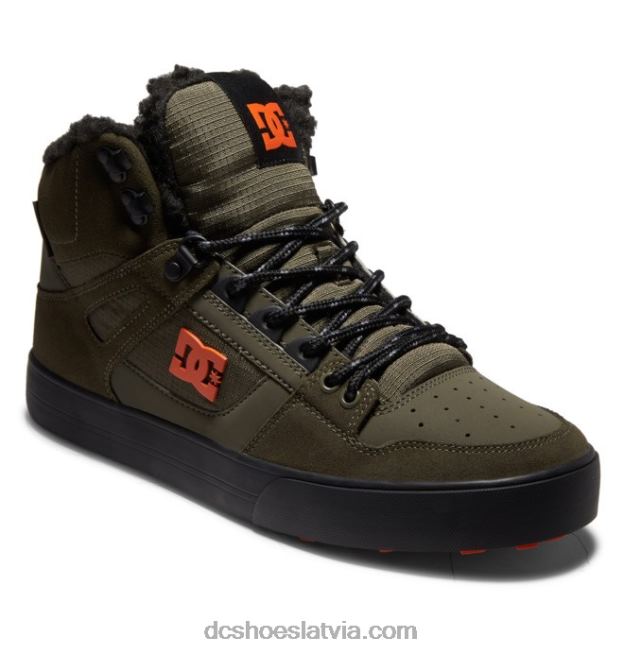 N008N303 vīriešu ziemas apavi ar augstu augšdaļu putekļaina olīvu/apelsīnu DC Shoes