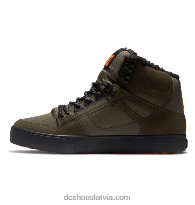 N008N303 vīriešu ziemas apavi ar augstu augšdaļu putekļaina olīvu/apelsīnu DC Shoes
