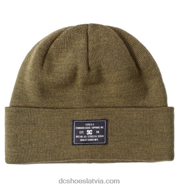 N008N134 vīriešu priekšējās līnijas beanie ar aproces efejas zaļa DC Shoes