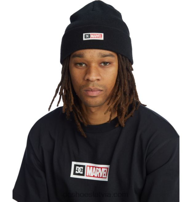 N008N423 vīriešu marvel deadpool x dc beanie melns DC Shoes